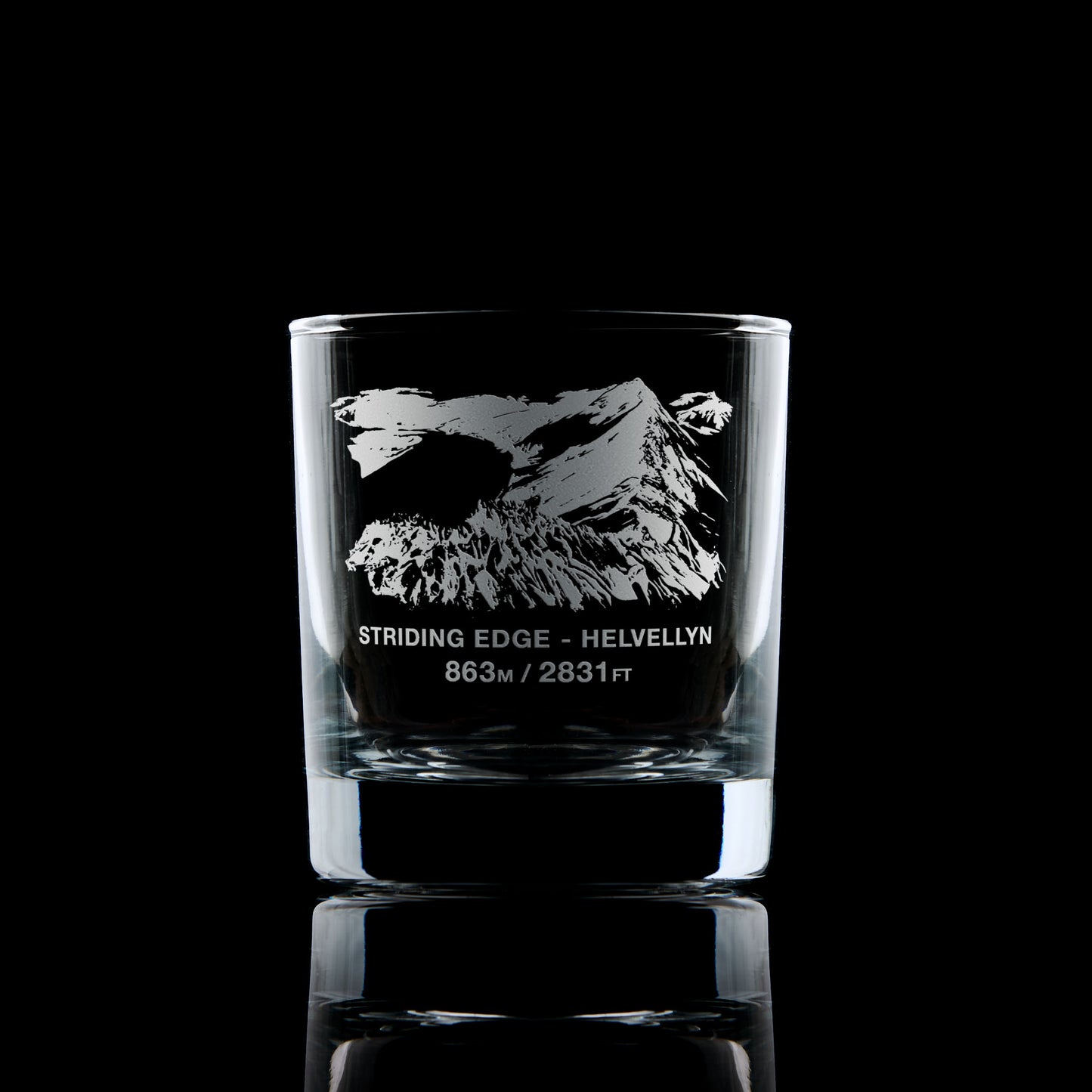 Whisky Glass engraved with  Helvellyn's Striding Edge 