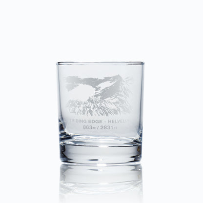 Whisky Glass engraved with  Helvellyn's Striding Edge 