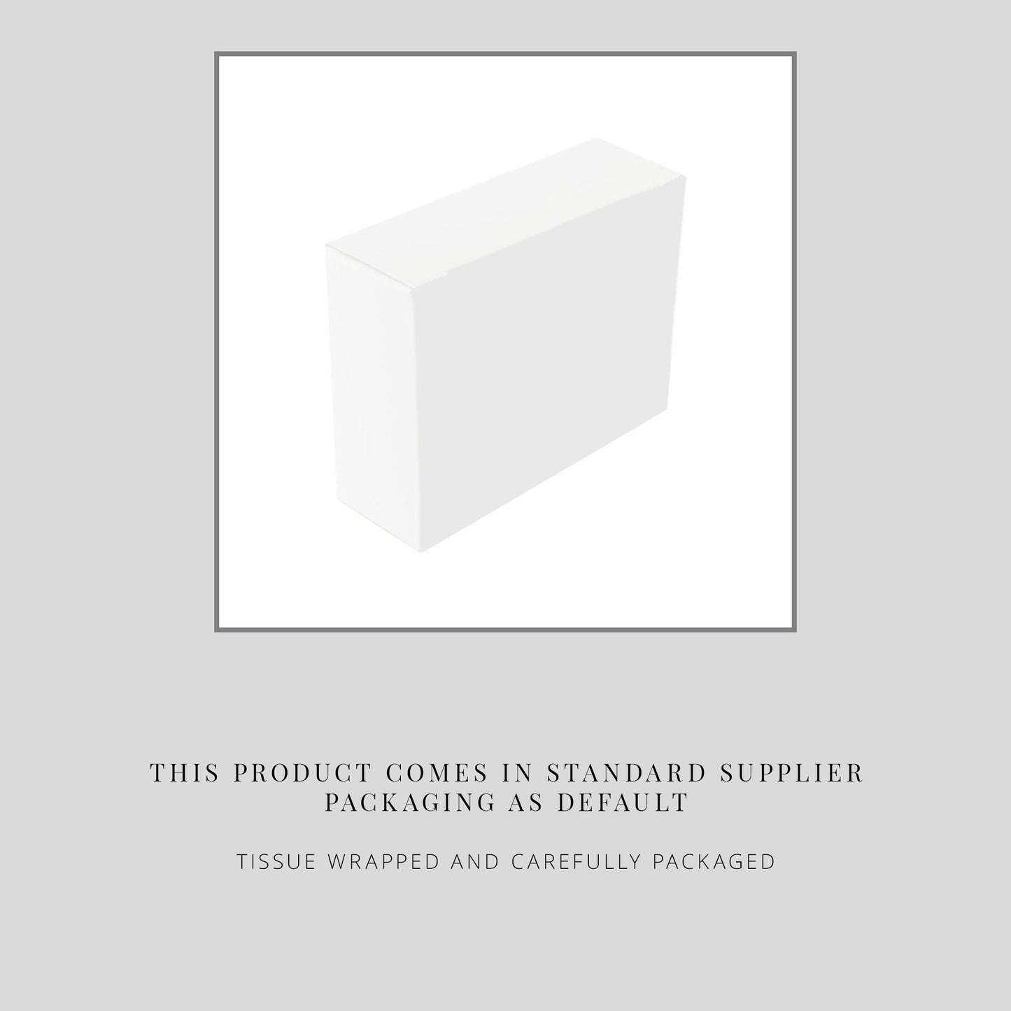 Product packaging with text indicating standard supplier packaging.