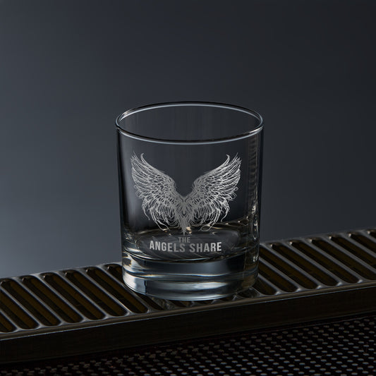 angels wings engraved whsky glass