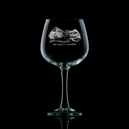 Three Sisters, Glencoe Engraved Gin Glass