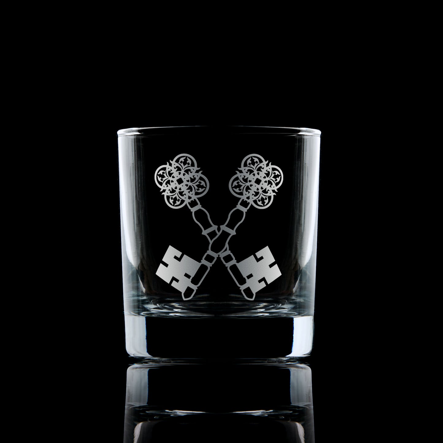 masonic whisky glass engraved with treasurer craft officers collar jewel