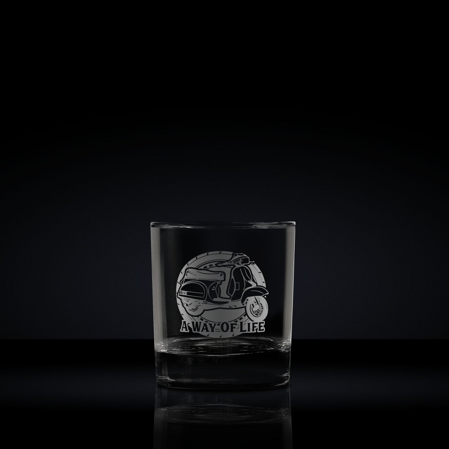 Personalised Vespa T5 Engraved Whisky Glass