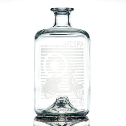 Personalised Vespa decanter engraved with gs150 scooter and mod target with text 