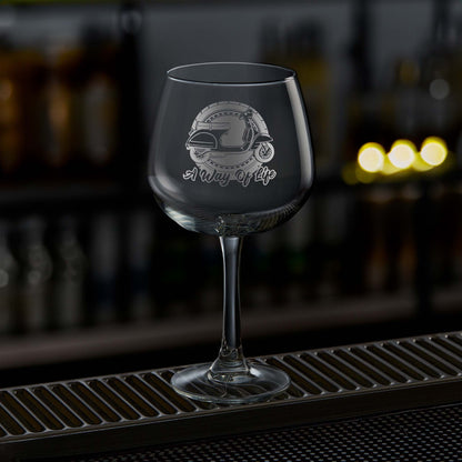 stemmed balloon gin glass engraved with an italian vespa scooter which can be personalised