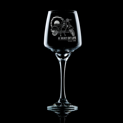 Vespa T5 Scooter Wine Glass