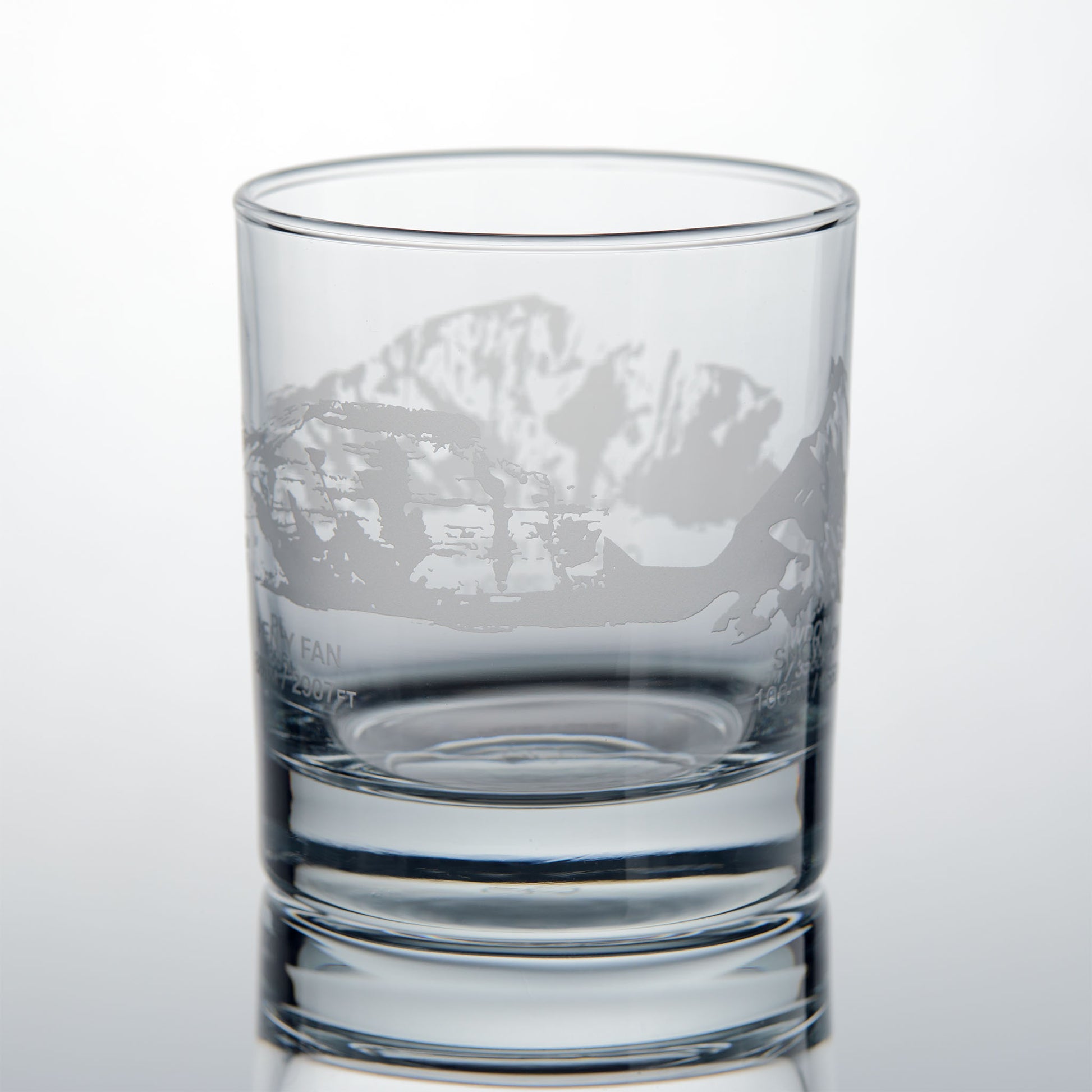 Welsh 3 Peaks whiskey glasses engraved with Pen Y Fan and Snowdon