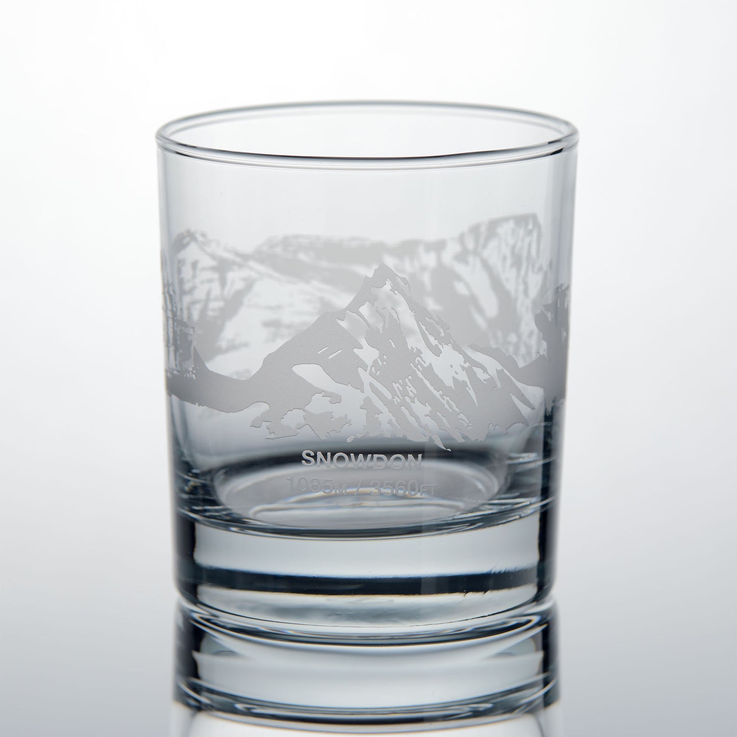 Welsh 3 Peaks whiskey glasses engraved with Mt Snowdon - Yr Wyddfa