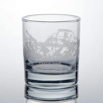 Welsh 3 Peaks whiskey glasses engraved with Cadair Idris