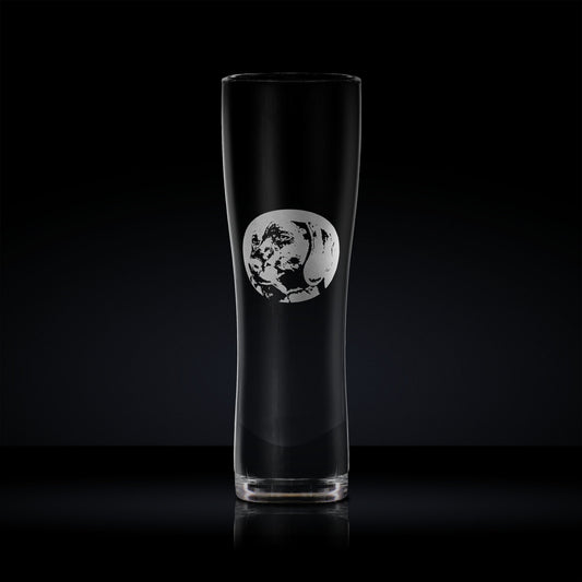 pet dog pint glass engraved with a weimeramer portrait