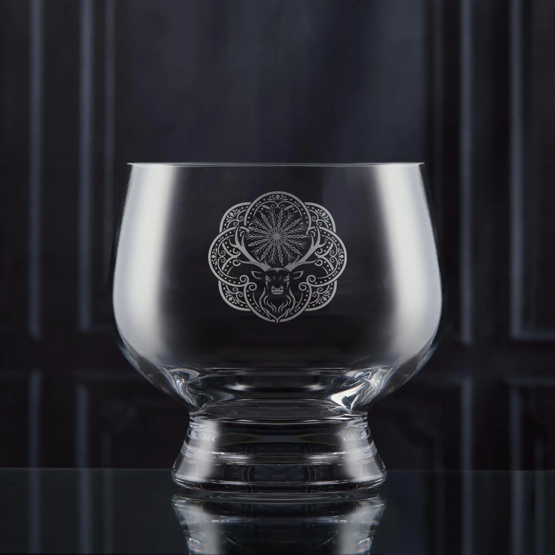 Christmas Presentation Bowl engraved with the Midwinter Stag Solas is Sìth design, handmade in Scotland.