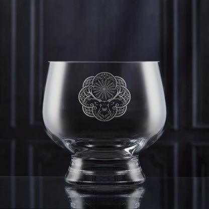 Christmas Presentation Bowl engraved with the Midwinter Stag Solas is Sìth design, handmade in Scotland.