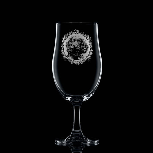 Working Cocker Spaniel Engraved Stemmed Beer Glass