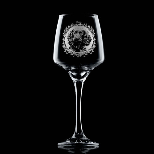 Cocker Spaniel Engraved Wine Glass