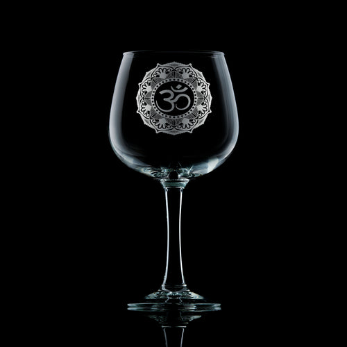 Sanskrit Om Gin Glass