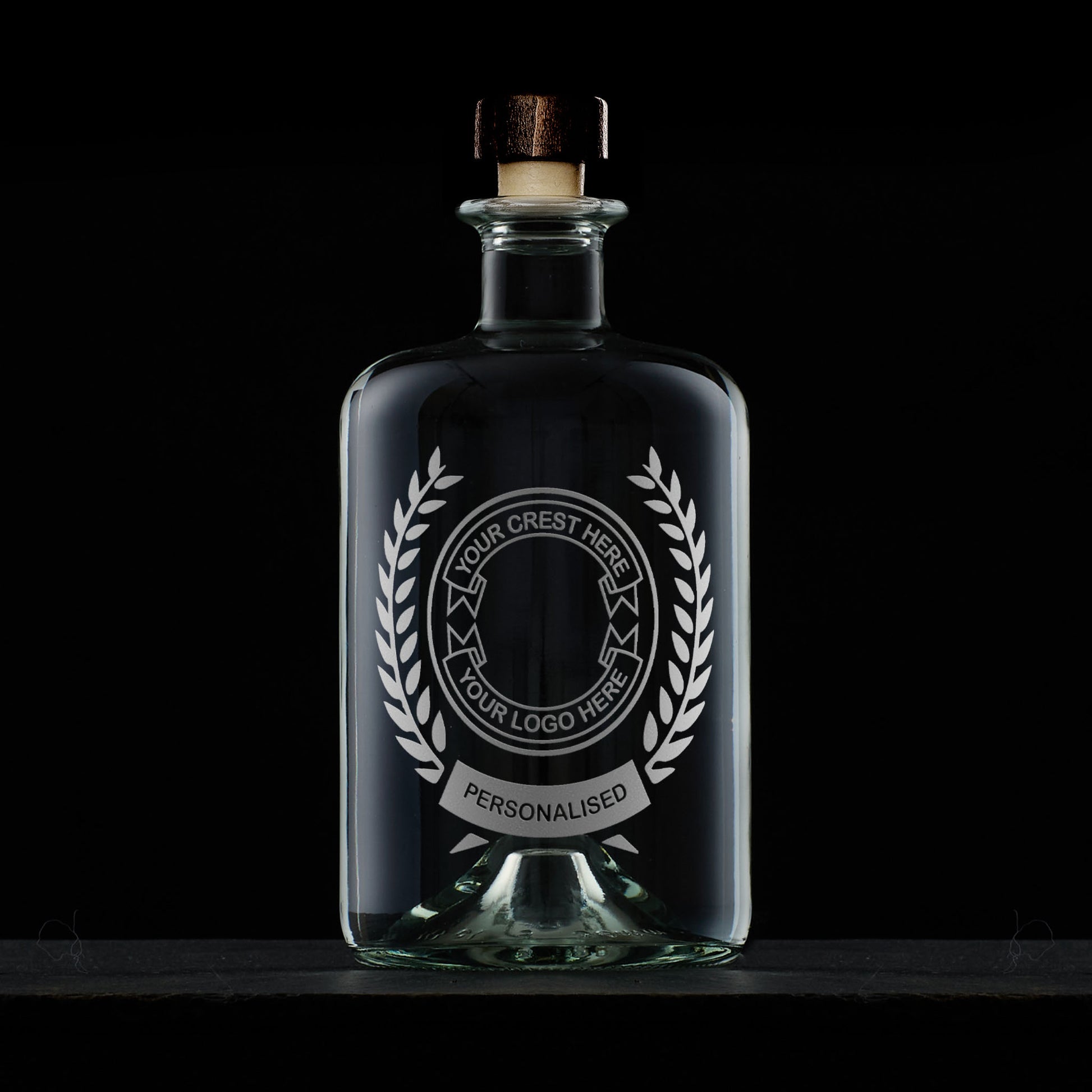 custom engraved glass decanter engraved with your logo