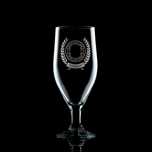 custon engraved stemmed beer glass engraved with your logo