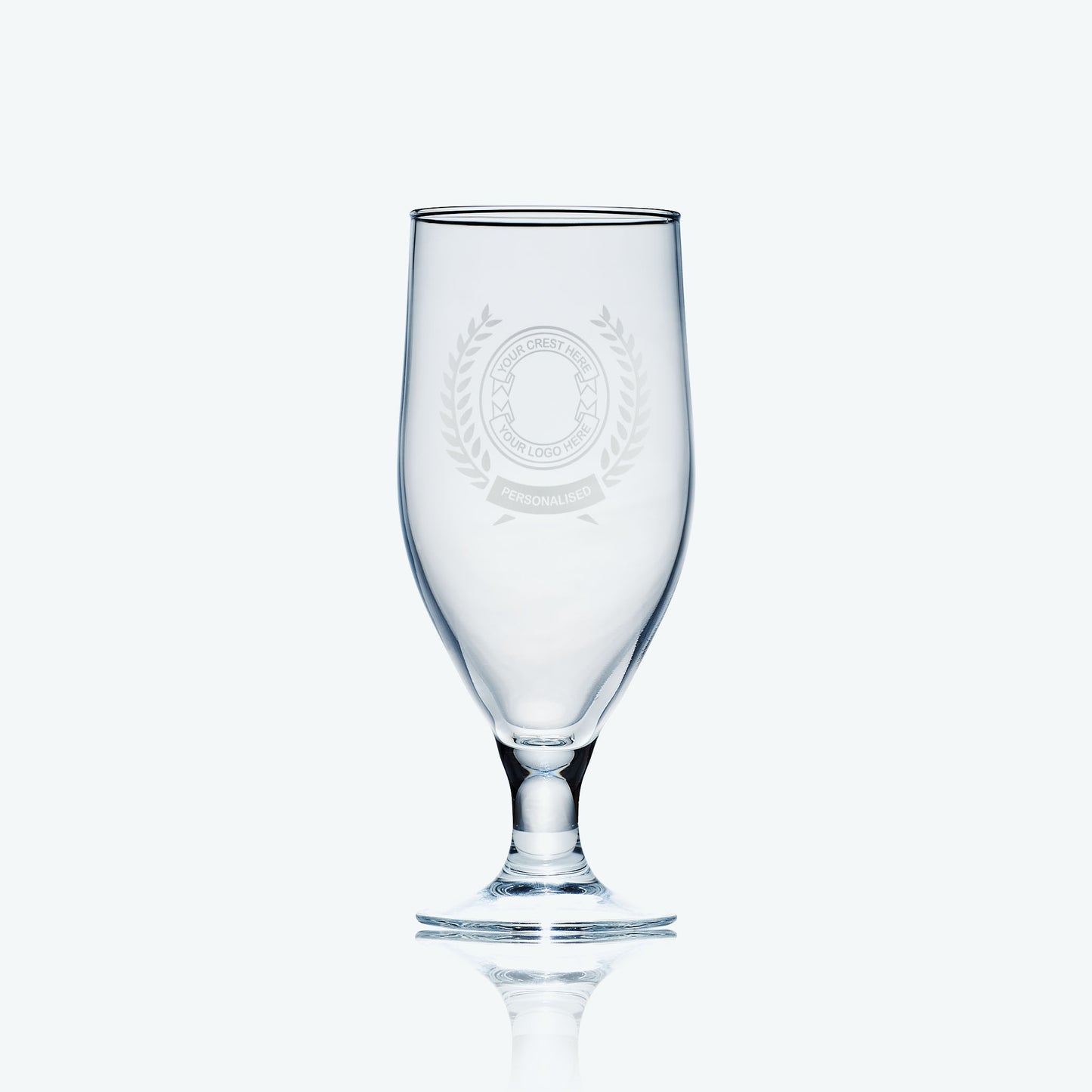 custon engraved stemmed beer glass engraved with your logo