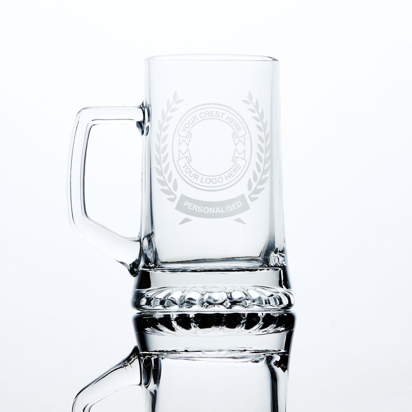 custom engraved glass tankard engraved with your logo