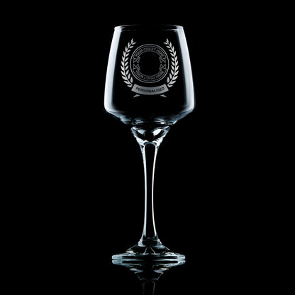 custon engraved wine glass engraved with your logo