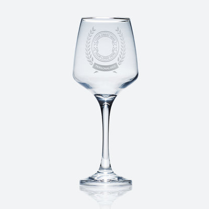 custon engraved wine glass engraved with your logo